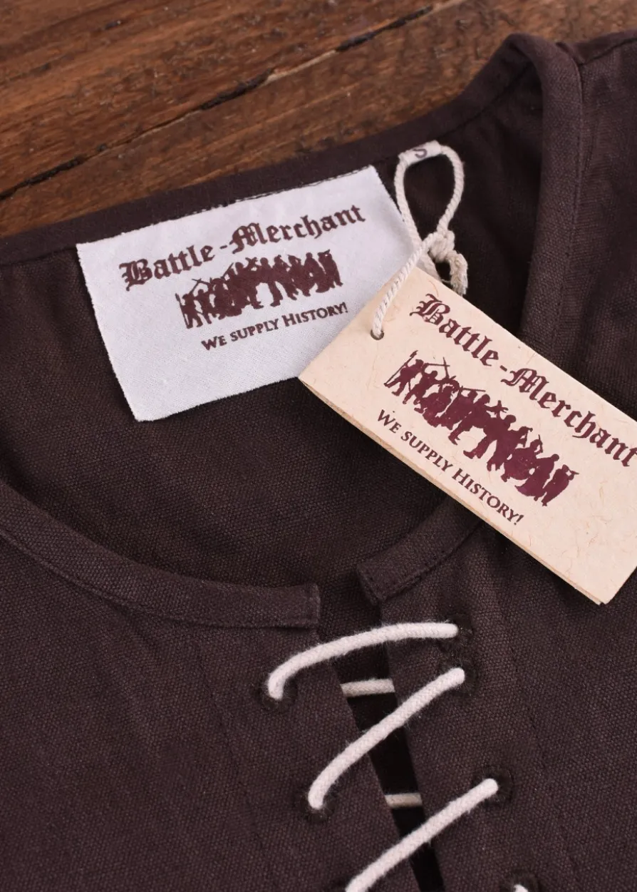Cotehardie Ava, Mittelalterkleid, braun