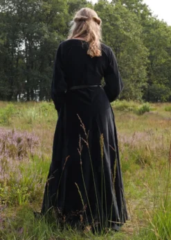 Cotehardie Isabell aus Samt, Mittelalterkleid, schwarz