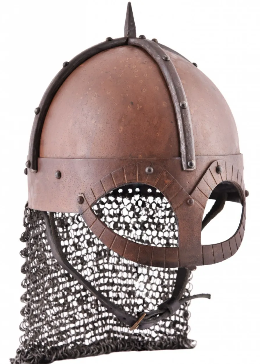 Der Gjermundbu Helm mit vernieteter Brünne, 2 mm Stahl