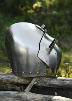Deutsche Beckenhaube mit Visier, Schaukampf, 2 mm Stahl