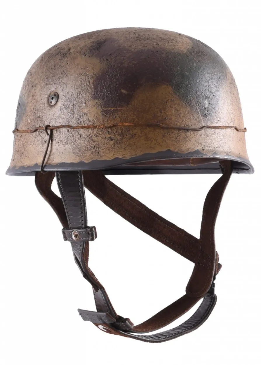 Deutscher Fallschirmjäger-Helm M38 mit Normandie-Camo-Finish