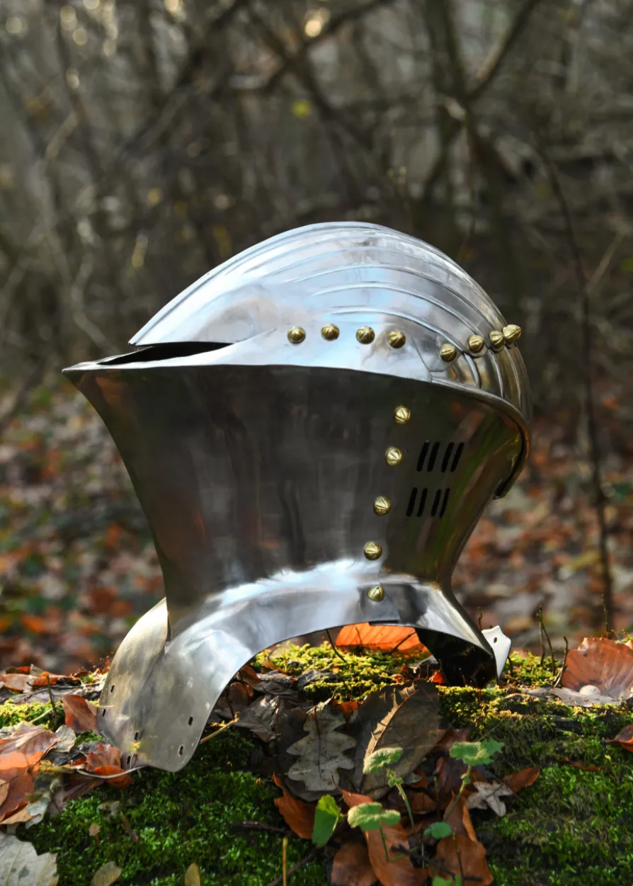 Deutscher Stechhelm, um 1500, 1,6 mm Stahl