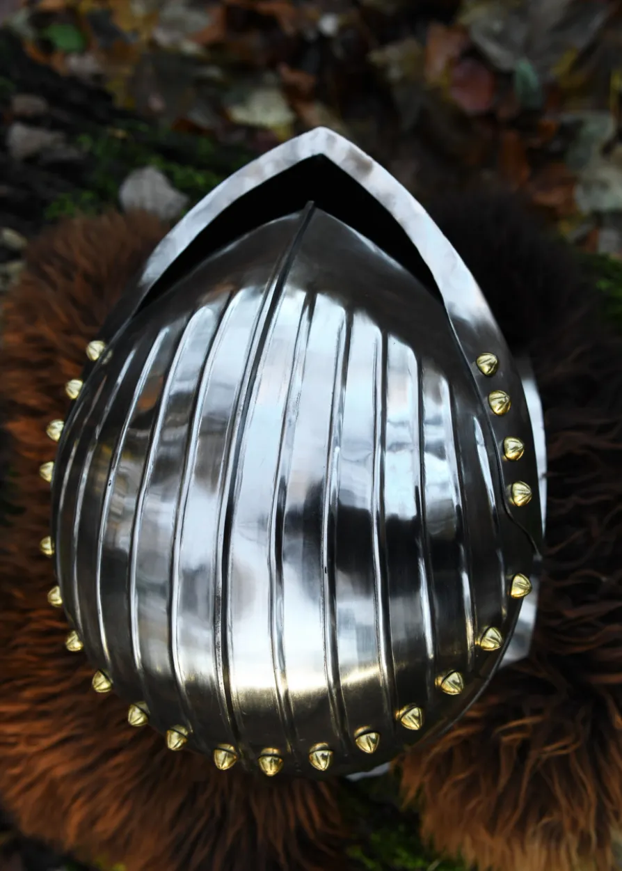 Deutscher Stechhelm, um 1500, 1,6 mm Stahl