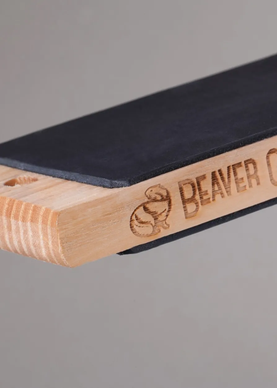 Doppelseitiges Leder-Paddel mit P1-Polierpaste, BeaverCraft