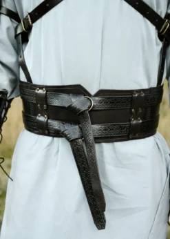 Doppelter Ledergürtel Balor, schwarz