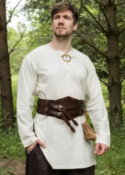 Einfache Mittelalter-Tunika Gunther, langarm, natur