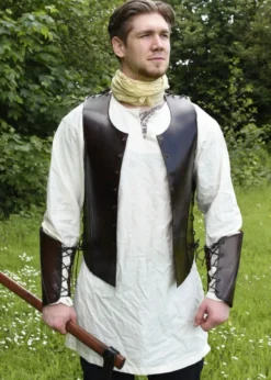 Einfache Mittelalter-Tunika Gunther, langarm, natur