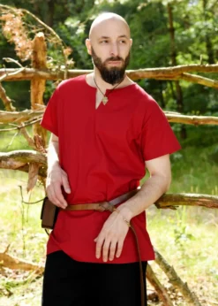 Einfache Mittelalter-Tunika Sigmund, kurzarm, rot