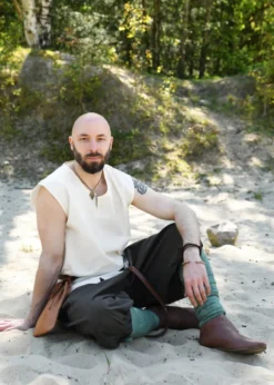 Einfache Mittelalter Tunika Clement, ärmellos, natur