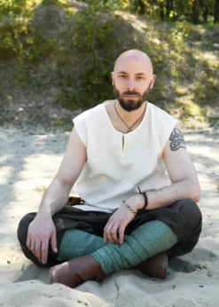 Einfache Mittelalter Tunika Clement, ärmellos, natur