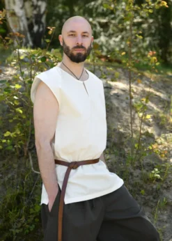 Einfache Mittelalter Tunika Clement, ärmellos, natur