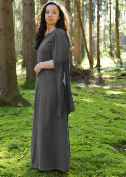 Elegantes Kleid Elira mit langen Ärmeln, grau