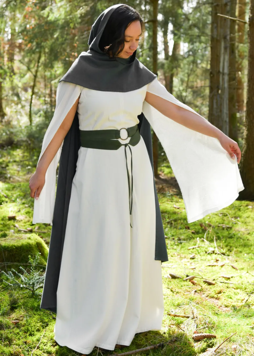 Elegantes Kleid Elira mit langen Ärmeln, natur