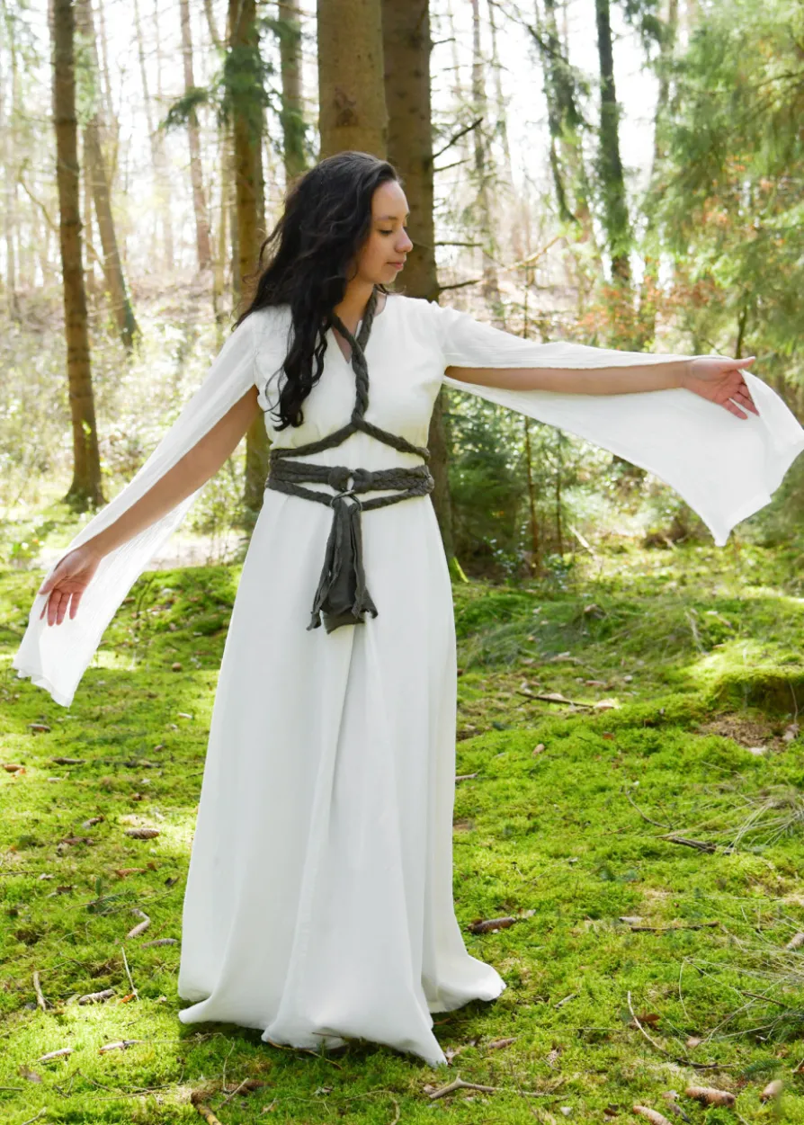 Elegantes Kleid Elira mit langen Ärmeln, natur