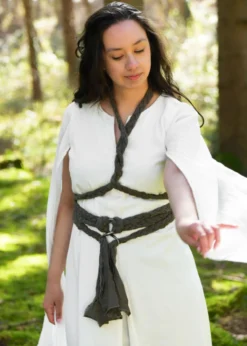 Elegantes Kleid Elira mit langen Ärmeln, natur