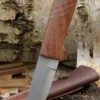 Fahrtenmesser mit Holzgriff, inkl. Lederscheide