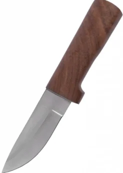 Fahrtenmesser mit Holzgriff, inkl. Lederscheide