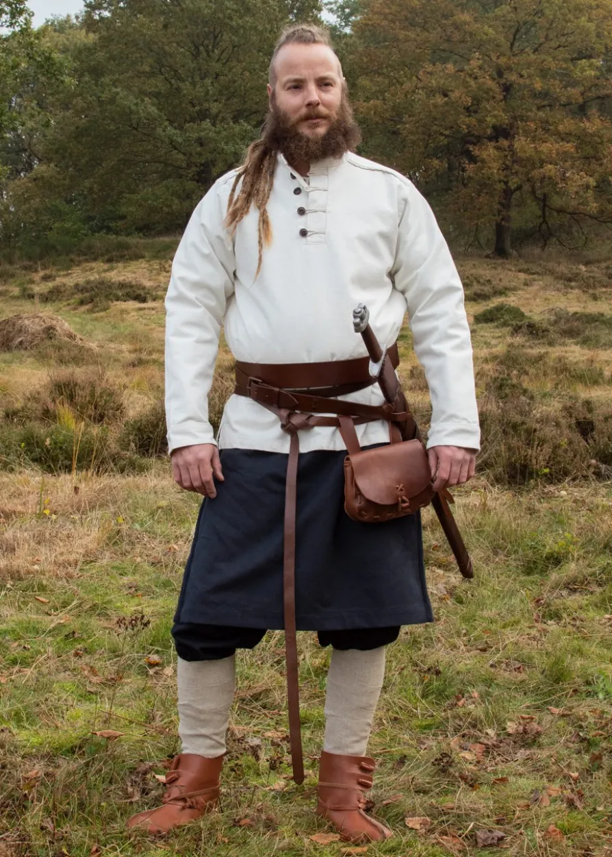 Festes Mittelalter Hemd Wille, gefüttert, natur