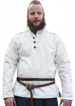 Festes Mittelalter Hemd Wille, gefüttert, natur