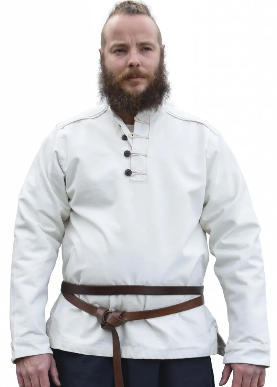 Festes Mittelalter Hemd Wille, gefüttert, natur