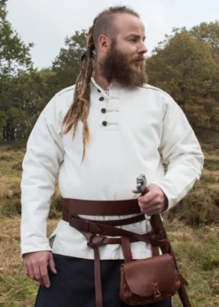 Festes Mittelalter Hemd Wille, gefüttert, natur