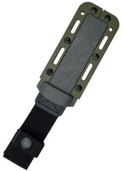 Feststehendes Messer Demko Armiger 4, Tanto, Wellenschliff, Olivgrün