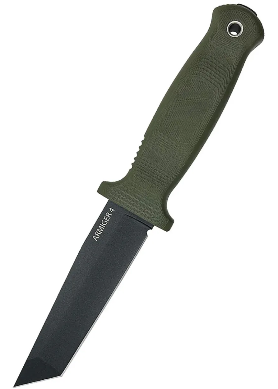 Feststehendes Messer Demko Armiger 4, Tanto, Olivgrün