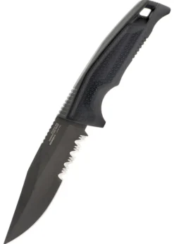 Feststehendes Messer Recondo FX, Schwarz, Teil-Wellenschliff, SOG