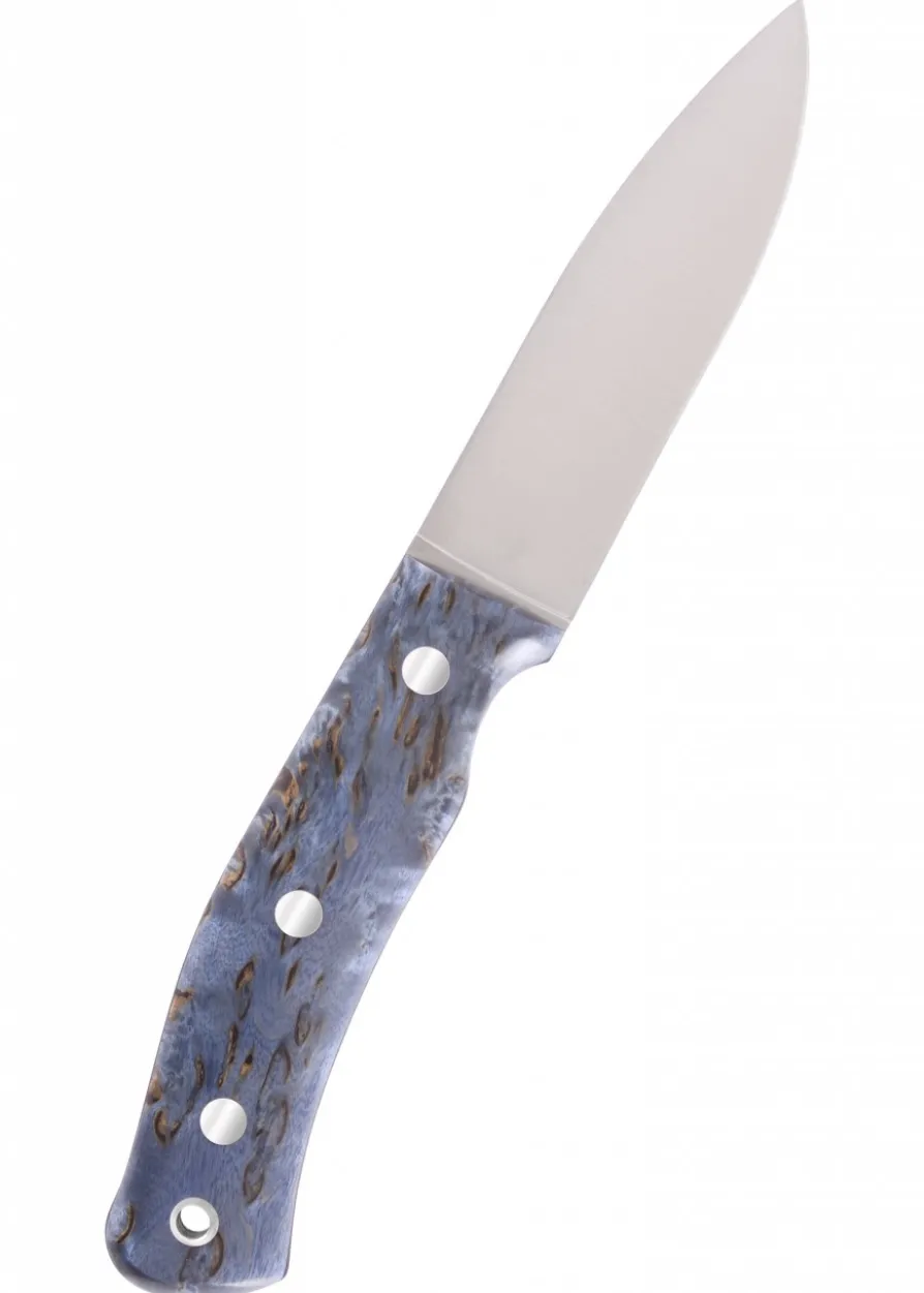 Feststehendes Messer Swedish Forest, Stabil. Maserbirke, Blau