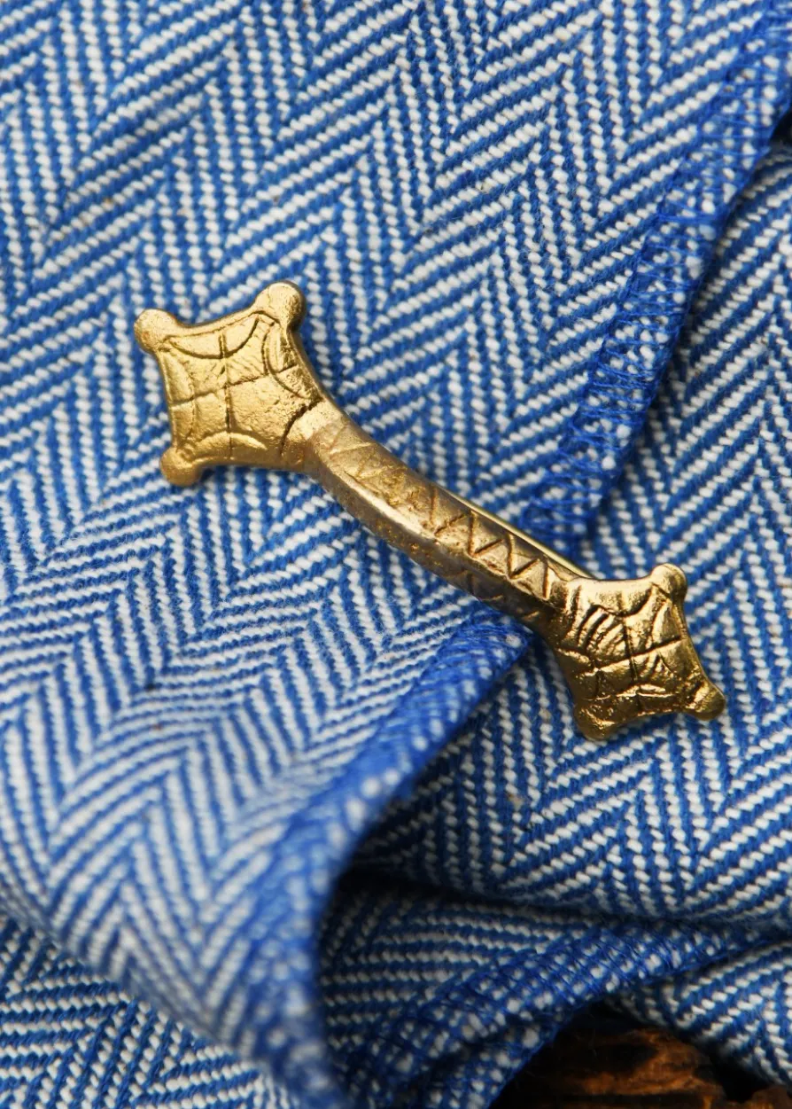Fibel aus Messing, Gewandschließe, ca. 5,1 x 1,7 cm