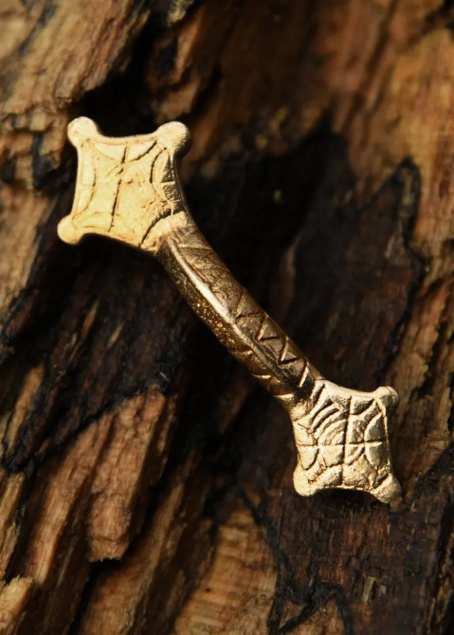 Fibel aus Messing, Gewandschließe, ca. 5,1 x 1,7 cm