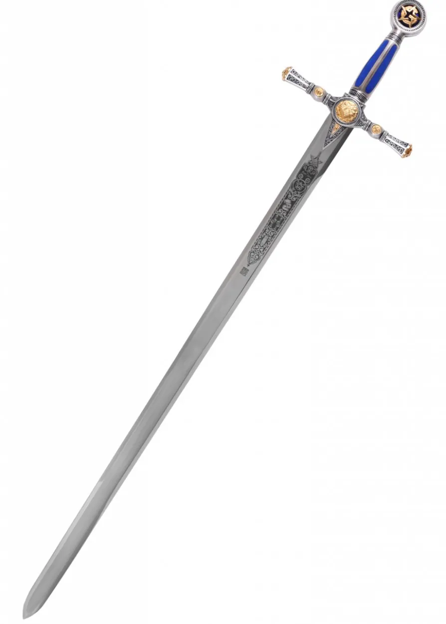 Freimaurer-Schwert, silberfarben mit Zierätzung, Marto