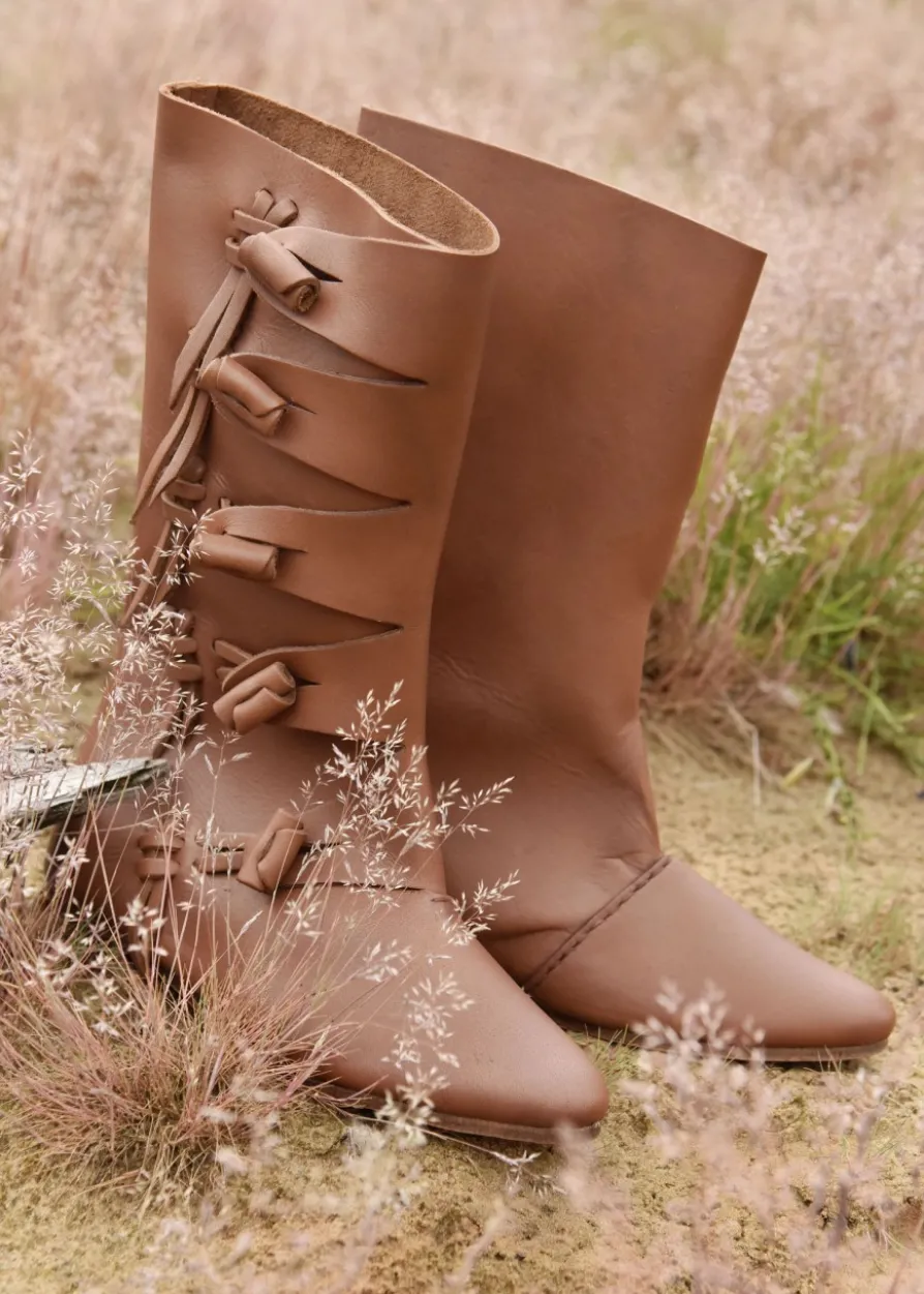 Frühmittelalterliche Wikingerstiefel, braun