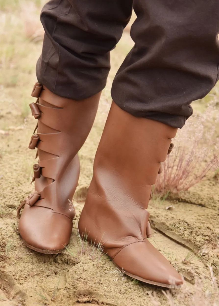 Frühmittelalterliche Wikingerstiefel, braun