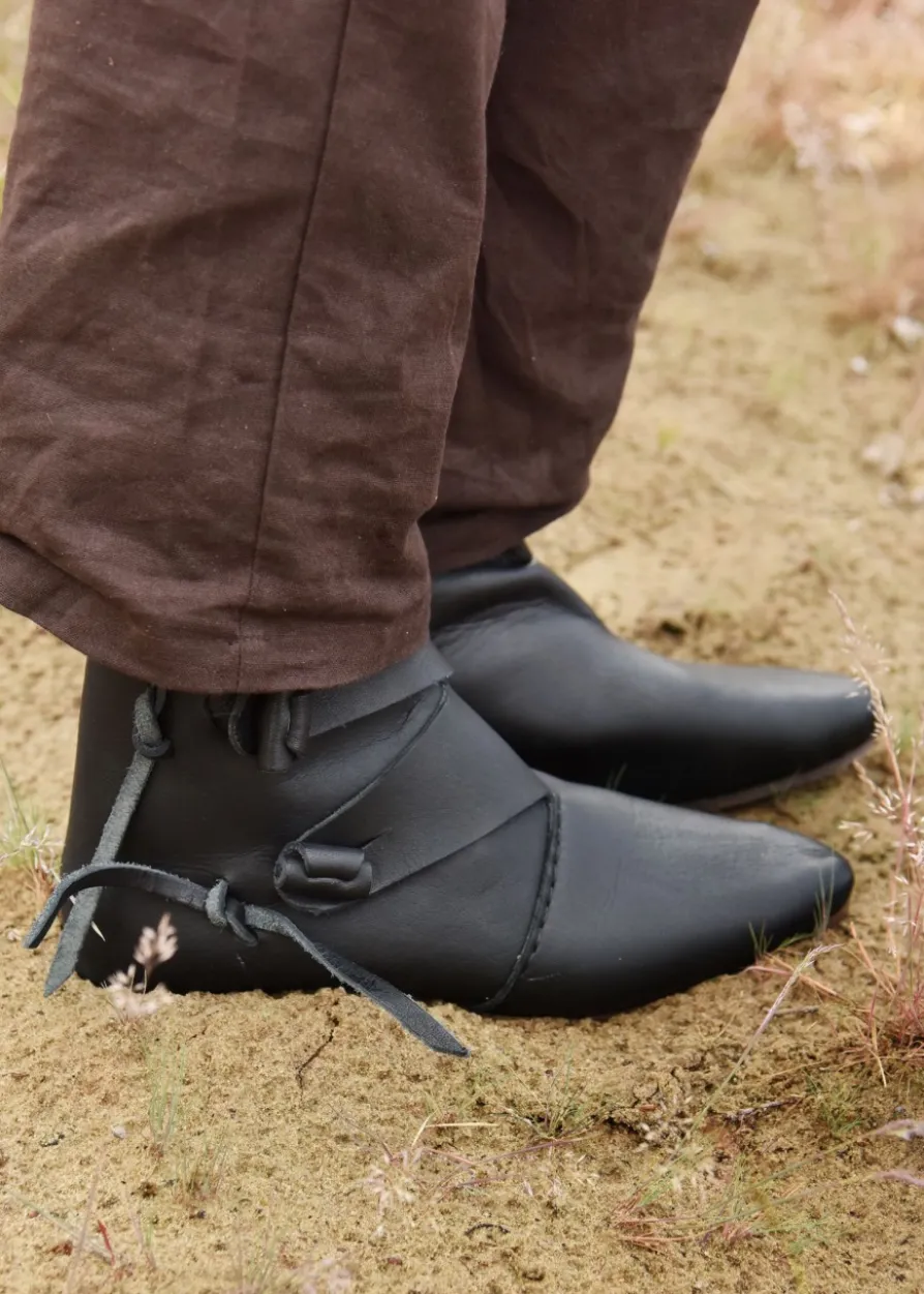 Frühmittelalterliche Wikingerschuhe Jorvik, schwarz