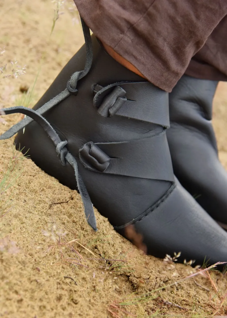 Frühmittelalterliche Wikingerschuhe Jorvik, schwarz