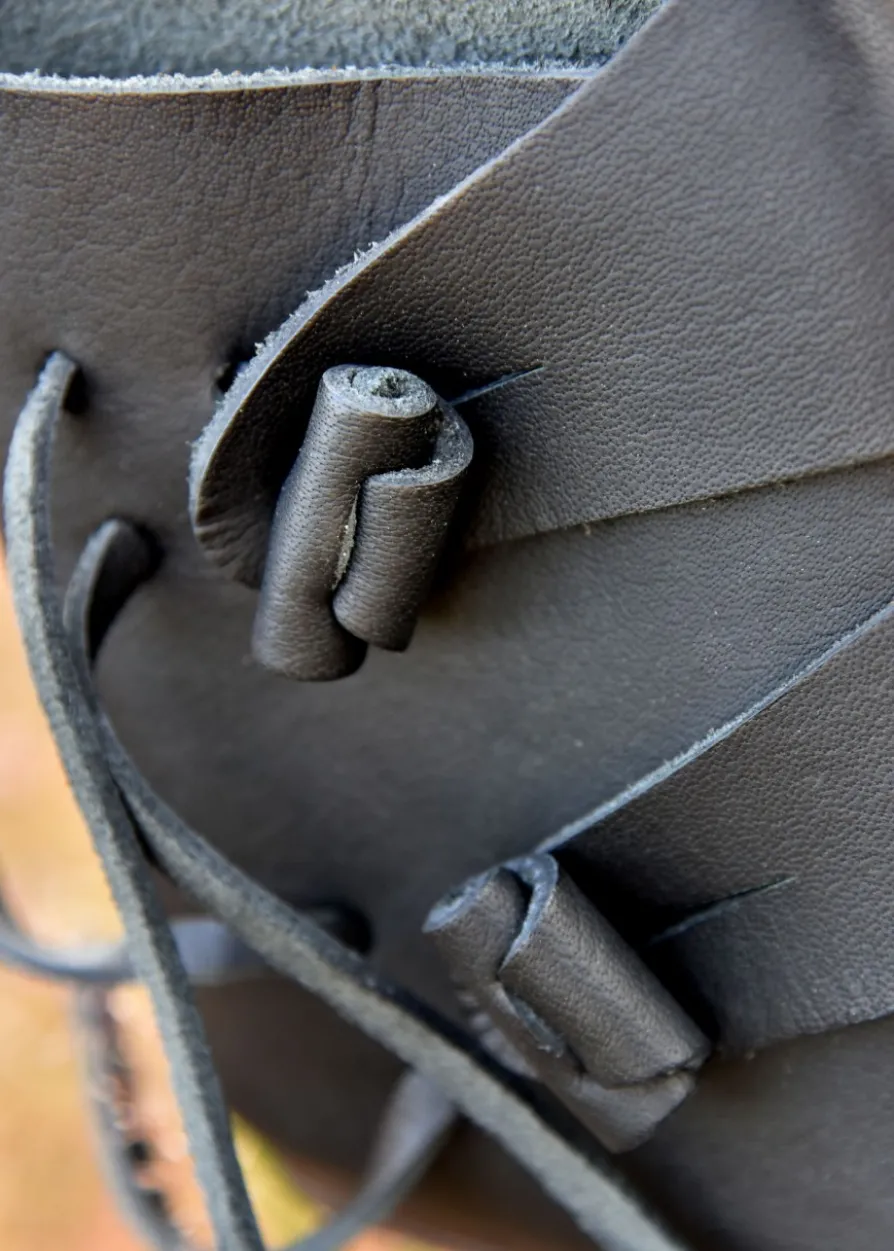 Frühmittelalterliche Wikingerschuhe Jorvik, schwarz