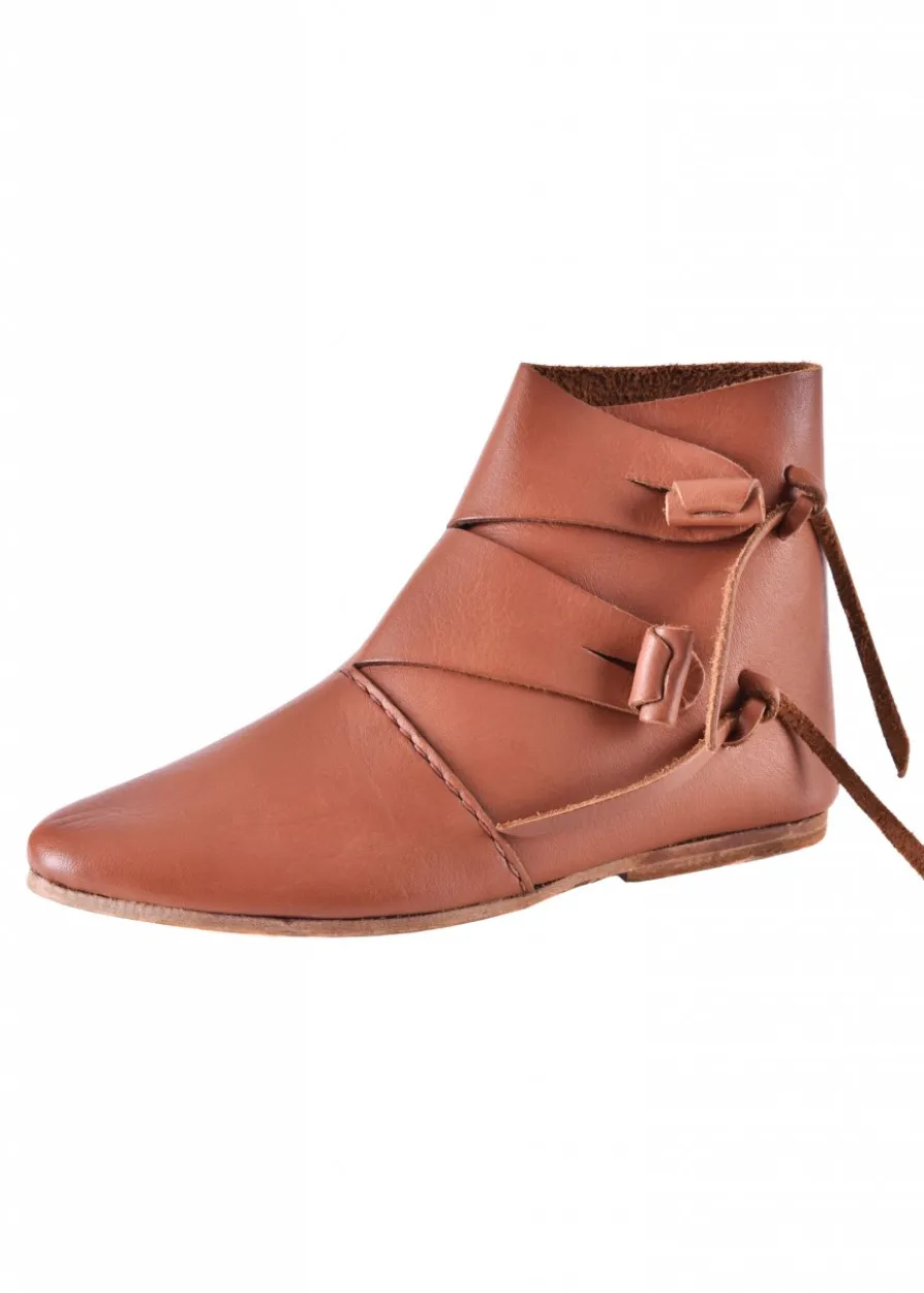 Frühmittelalterliche Wikingerschuhe Jorvik, braun