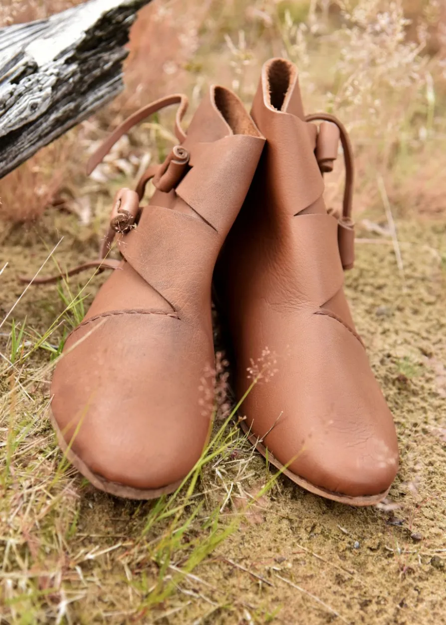 Frühmittelalterliche Wikingerschuhe Jorvik, braun