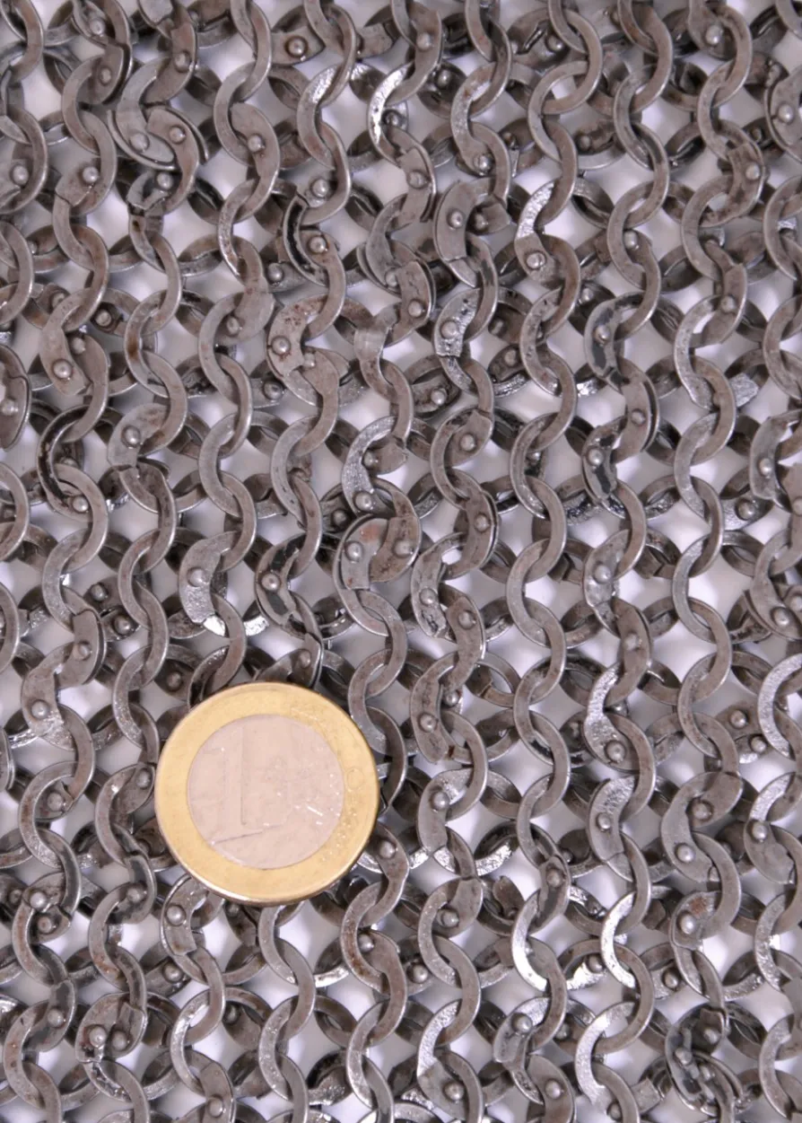 FRR Kettenbrünne, Flachring vernietet, ID 8mm, runde Nietköpfe, unbehandelt