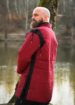 Gambeson mit abnehmbaren Ärmeln, weinrot - schwarz