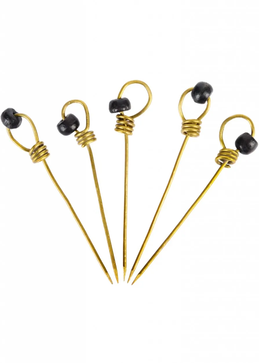 Gebendenadeln mit Perle, 5er Set