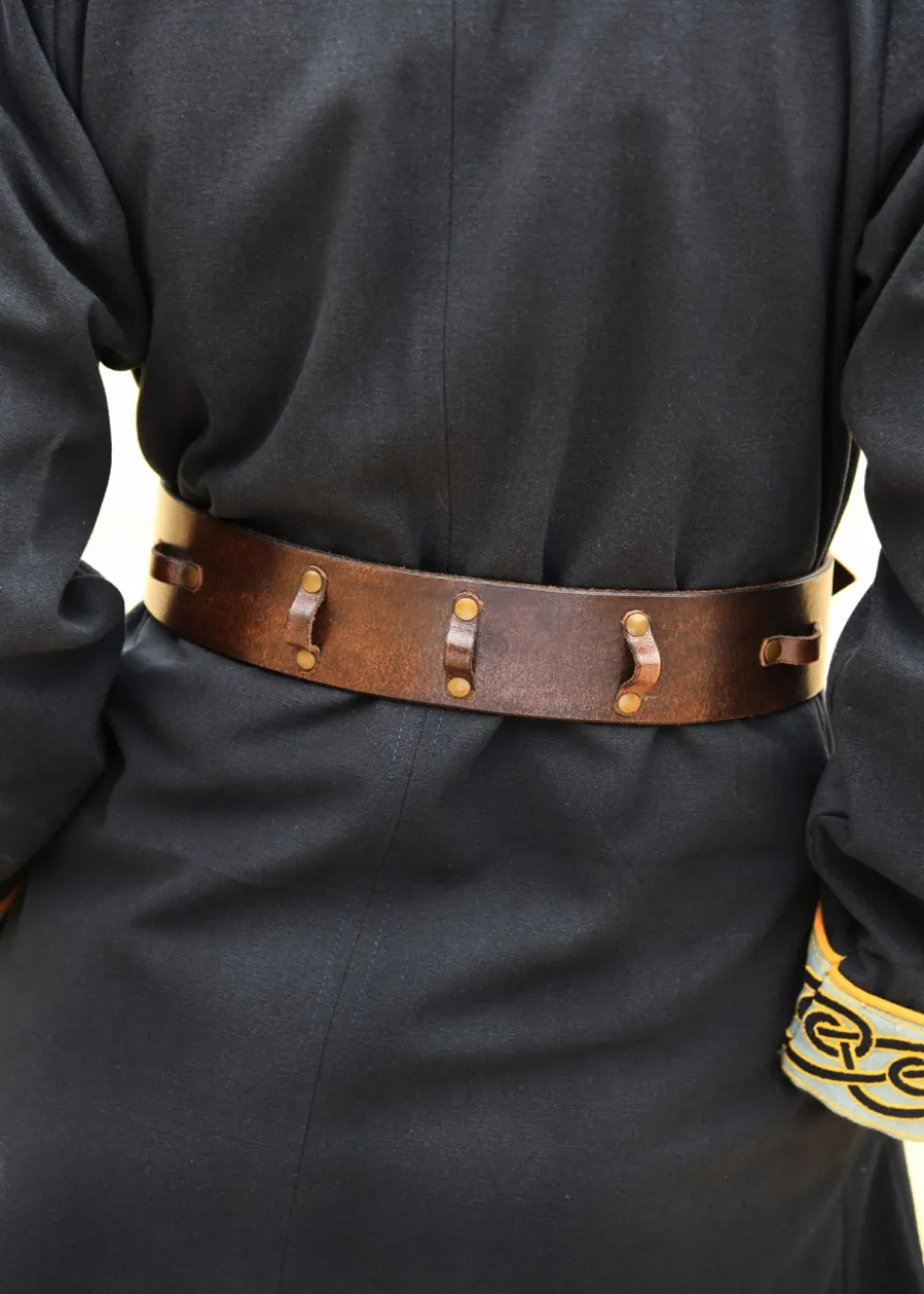 Geknoteter Mittelalter Gürtel aus Leder, braun
