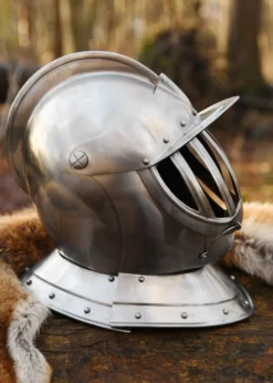 Geschlossene Sturmhaube, Burgonet, 17. Jh., 1,6 mm Stahl