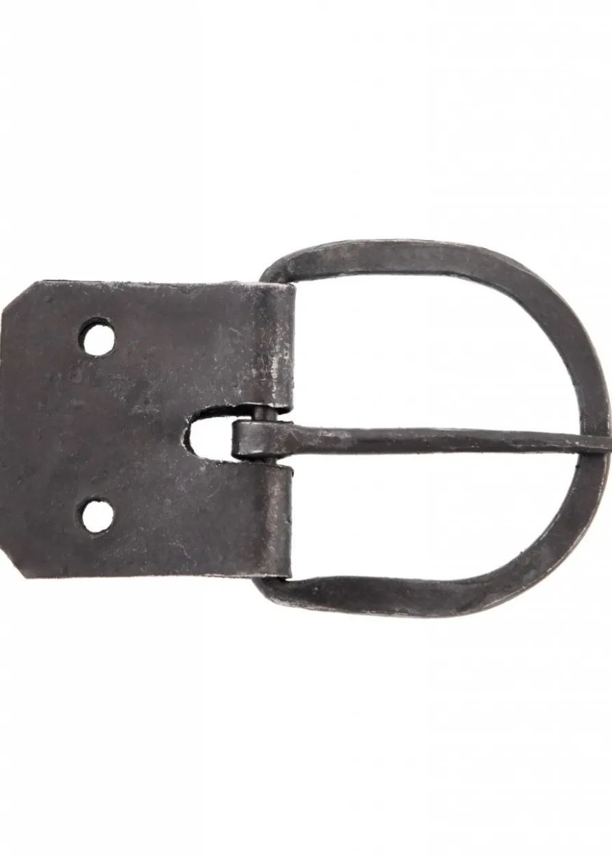 Geschmiedete Schnalle mit Riemenblech, Gürtelbreite ca. 38 mm