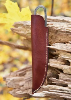 Geschmiedetes Messer, 440er Stahl mit Lederscheide, 22 cm