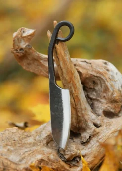 Geschmiedetes Messer, Sheepfoot Klinge, Lederscheide