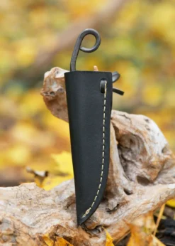 Geschmiedetes Messer, Sheepfoot Klinge, Lederscheide