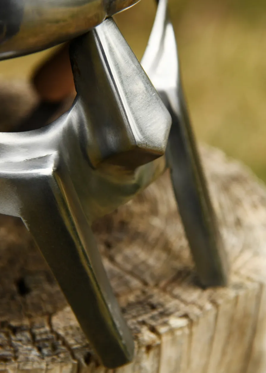 Gladiatorenhelm Maximus mit Lederinlay mit Dornen