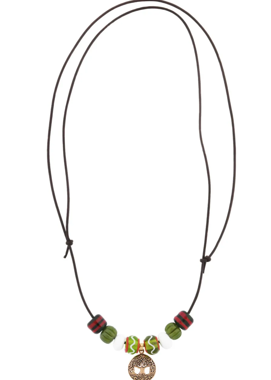 Glasperlenkette mit Yggdrasil-Anhänger